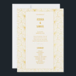 Geometric Art Deco Wedding Ceremony Program<br><div class="desc">Designed to coordinate with our Geometric Art Deco Collection,  this ceremony program features a gorgeous gold geometric frame. For more advanced customisation of this design,  e.g. changing layout,  font or text size please click the "CUSTOMIZE" button above. Please contact me for any questions!</div>
