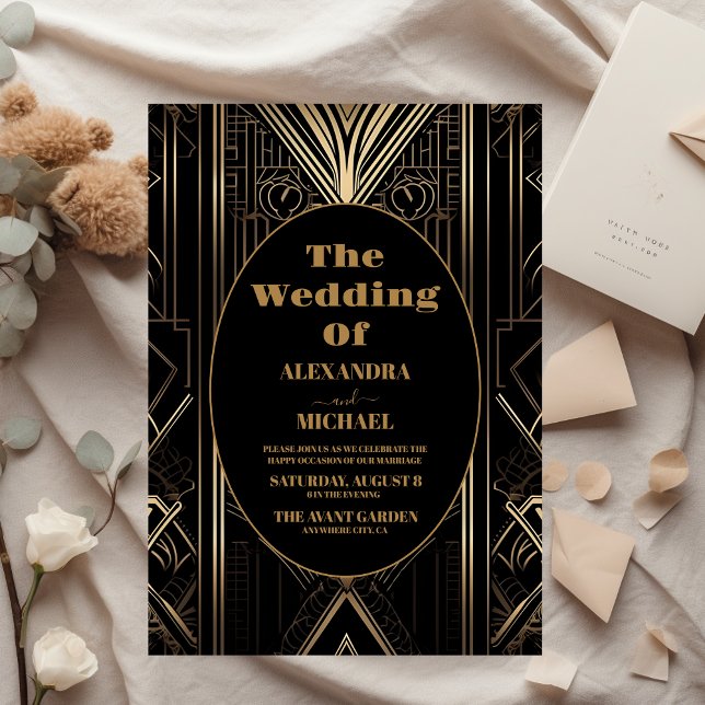 Geometric Art Deco Wedding Invitation (Creator Uploaded)