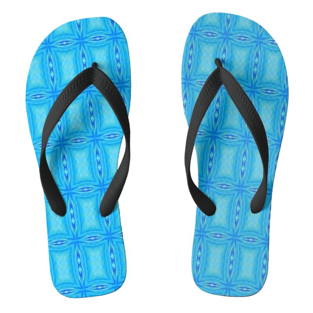 Geometric art electric blue  jandals (Footbed)