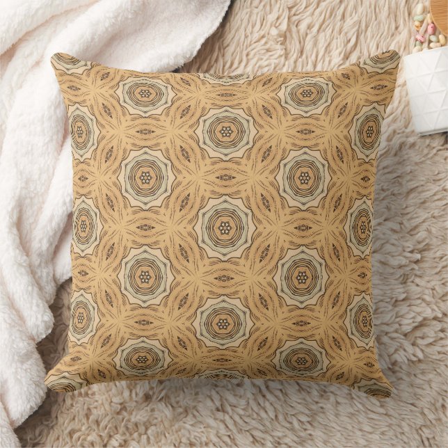  Geometric Art Nouveau Tan Sage Abstract Pattern  Cushion (Blanket)