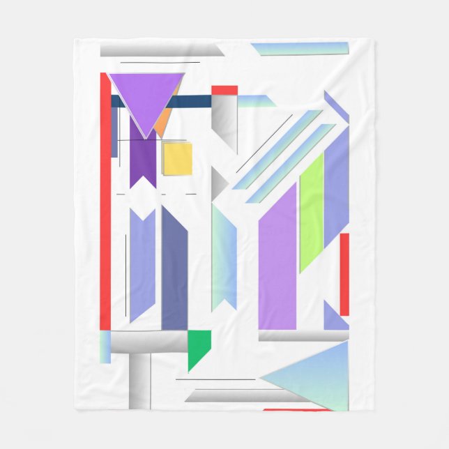 Geometric Art print Fleece Blanket (Front)