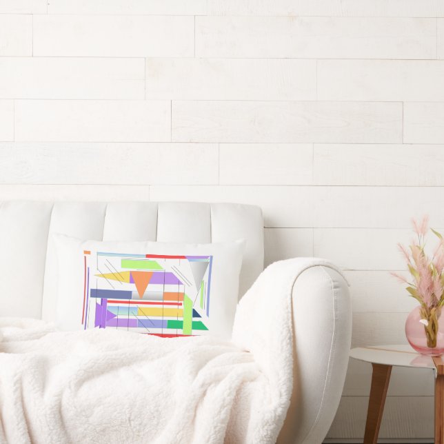 "Geometric Art Print Premium 24'' x 36'' Wall Art Lumbar Cushion (Couch)