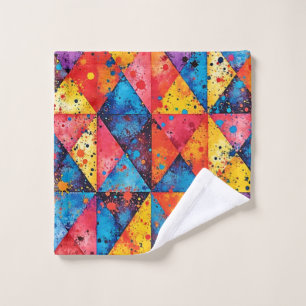 Geometric Art: Vibrant Chaos Bath Towel Set