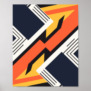 Geometric Art with Bold Contrasting Colours  Poster