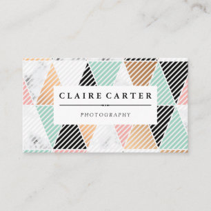 Geometric Artistic Pattern Diagonal Stripes  Business Card