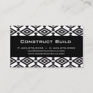 Geometric Aztec Business Card Pattern BW