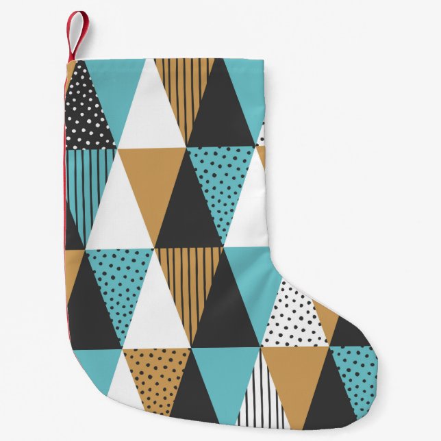 Geometric background. Abstract vintage illustratio Small Christmas Stocking (Front)