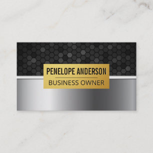 Geometric Background Metallic Business Card