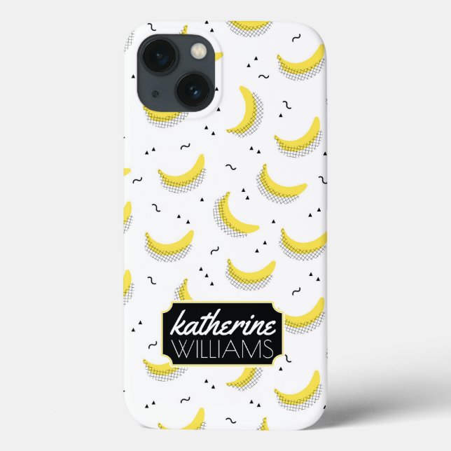 Geometric Bananas | Add Your Name Case-Mate iPhone Case (Back)