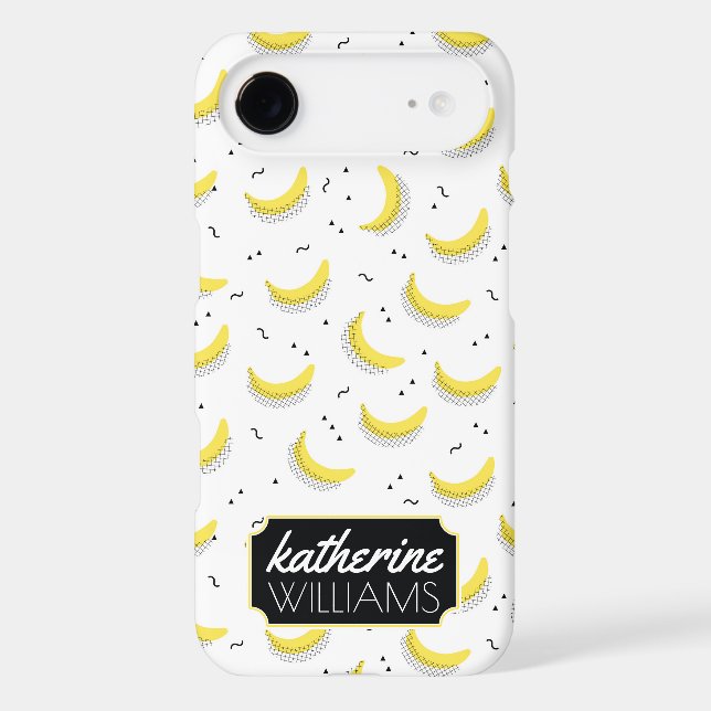 Geometric Bananas | Add Your Name Case-Mate iPhone Case (Back)