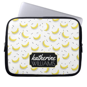 Geometric Bananas Add Your Name Laptop Sleeve
