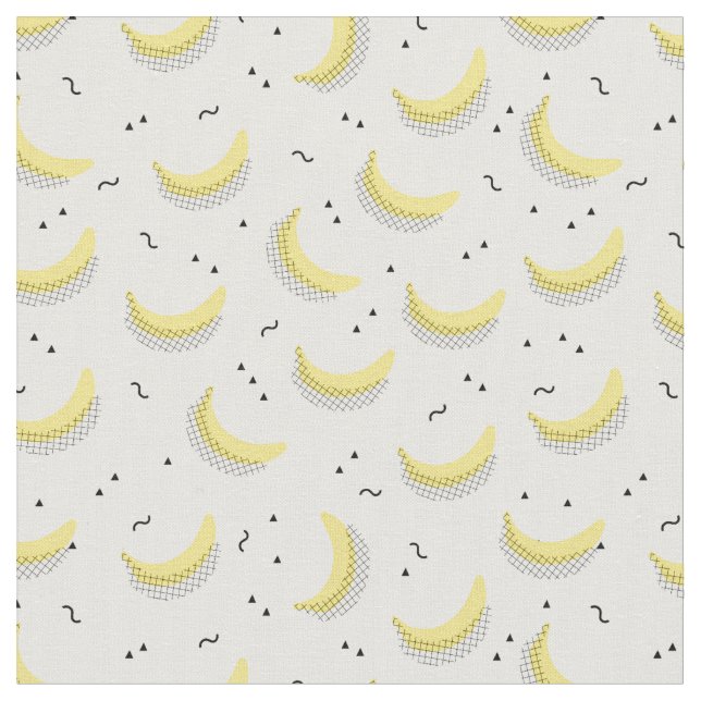 Geometric Bananas Fabric (Close Up)