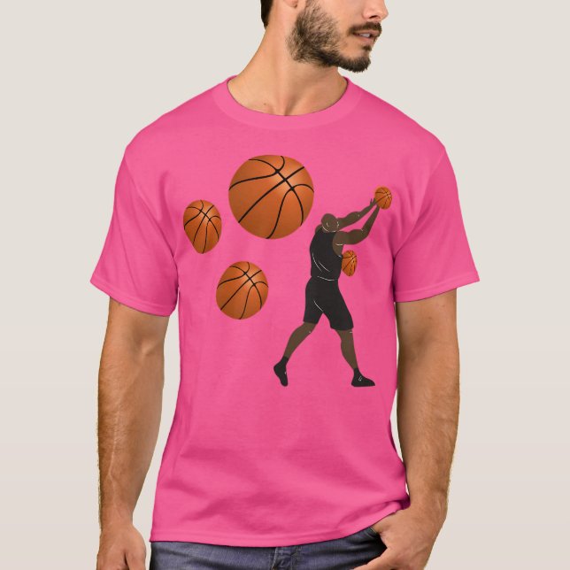 Geometric Basketball Shape Low Poly Basketball T-Shirt (Front)