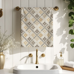 Geometric Bath Towel Neutral Pastel Modern Accent