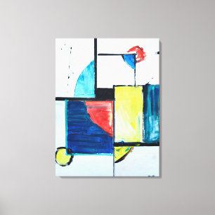 Geometric Bauhaus Primary Abstract Canvas Print