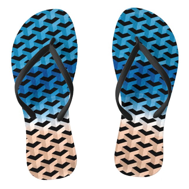 Geometric Beach Cubes Jandals (Footbed)
