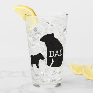 Geometric Bear and Cub Dad Glass