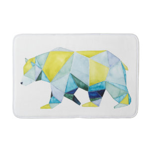 Geometric Bear Animal Bath Mat