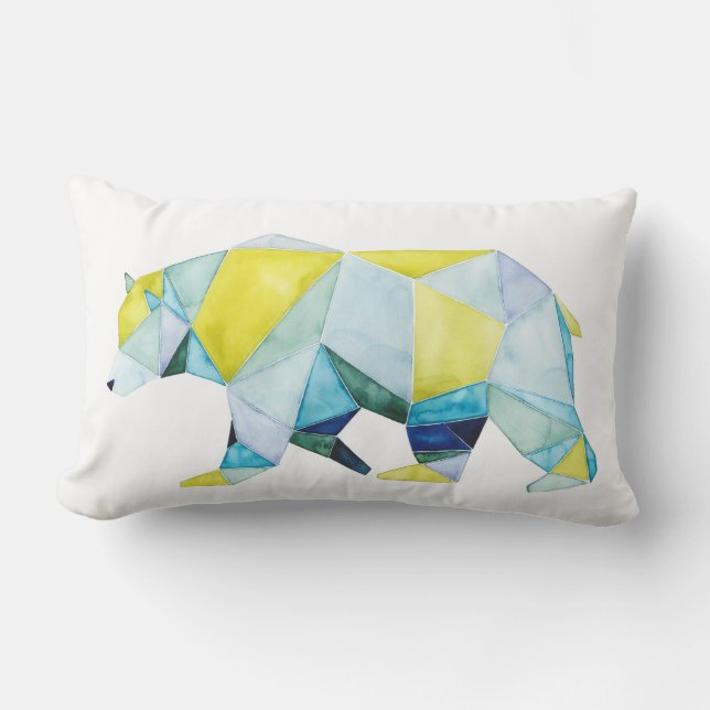 Geometric Bear Animal Lumbar Cushion (Front)