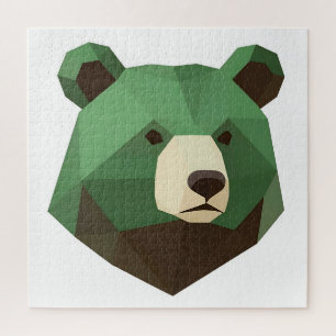 Geometric Bear Head Low Poly Jigsaw Puzzle