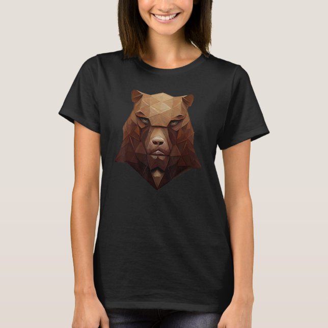 Geometric Bear Head Polygon Low Poly Bear 1 T-Shirt (Front)