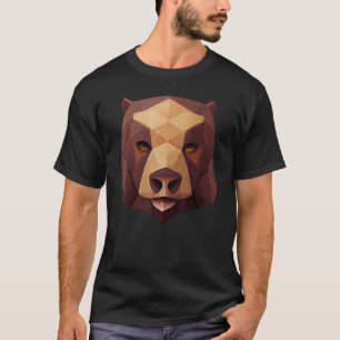 Geometric Bear Head Polygon Low Poly Bear T-Shirt