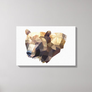 Geometric Bear Illustration Canvas Print