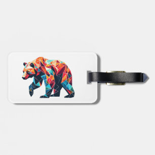 Geometric Bear Luggage Tag