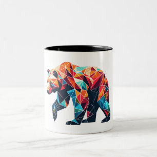 Geometric Bear Two-Tone Coffee Mug
