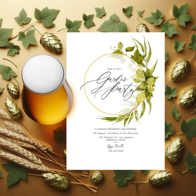 Geometric Beer Willow Garden Party Invitation (Geometric Beer Willow Garden Party Invitation)