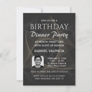 Geometric Birthday Dinner Party Invitation