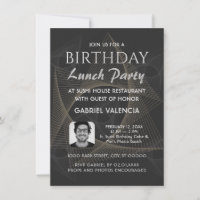 Geometric Birthday Lunch Party Invitation