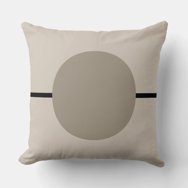 Geometric Black and Ivory Circle Modern Cushion (Front)