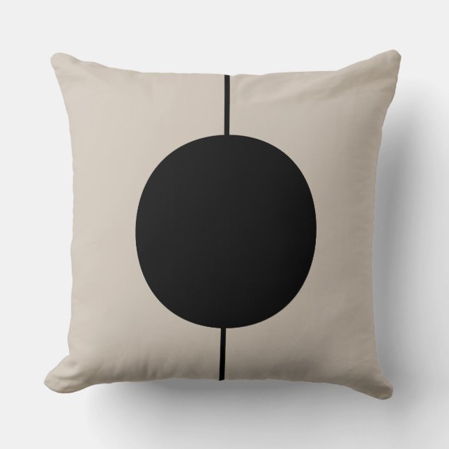Geometric Black and Ivory Circle Modern Cushion (Front)