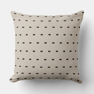 Geometric Black and Ivory dash Modern Cushion