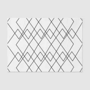 Geometric Black and White Geometric Diamond  Tissue Paper