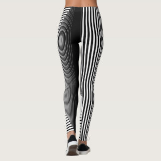 geometric black and white pattern leggings