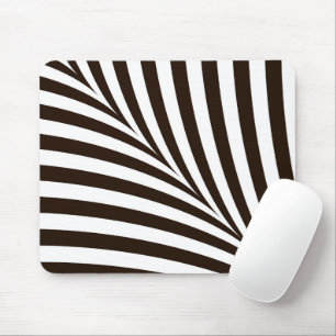 Geometric black and white Zebra stripes Mouse Pad