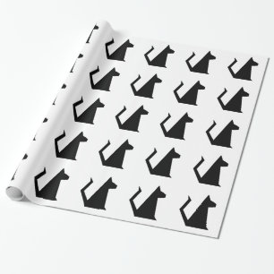 Geometric Black Cat Wrapping Paper