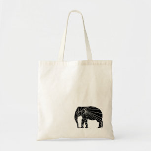 Geometric black elephant tote bag