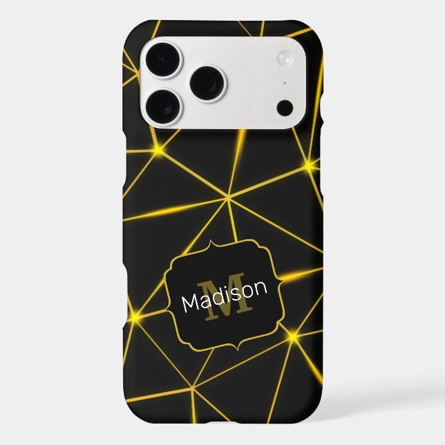 Geometric black triangles gold lines Monogram (Back)