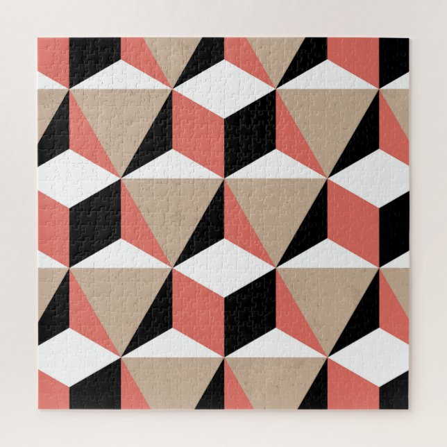 Geometric black white coral pattern. jigsaw puzzle (Vertical)