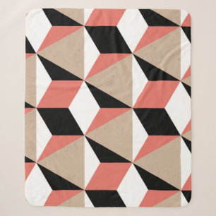 Geometric black white coral pattern. sherpa blanket