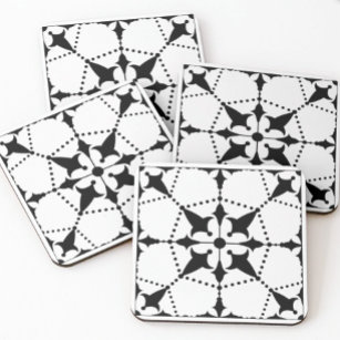 Geometric Black White Pattern Decorative  Tile