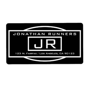 Geometric Black & White Return Address