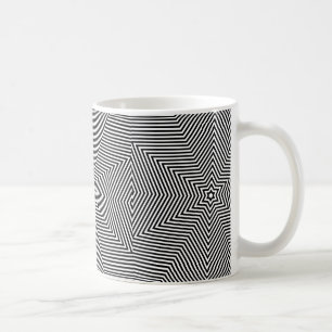 Geometric Black White Stripe Pattern Coffee Tea Mug
