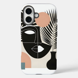 Geometric Black Woman iPhone 16 Case