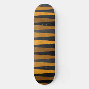 Geometric Black Yellow Skateboard