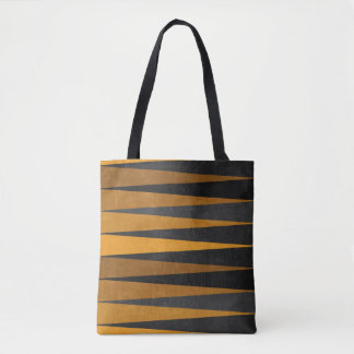 Geometric Black Yellow Tote Bag