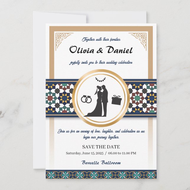 Geometric Bliss Wedding Invitation (Front)